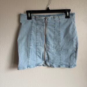 We the Free Layla Denim Zippered Mini Skirt Womens 6 Festival Concert Going Out